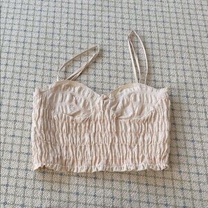 Zara Smocked Bustier Crop Top